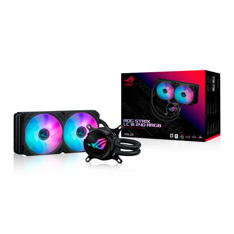 Water Cooler P Processador Asus Rog Strix Lc Iii 240mm Argb P IntelAmd Branco - 90rc00s2-M0uay0