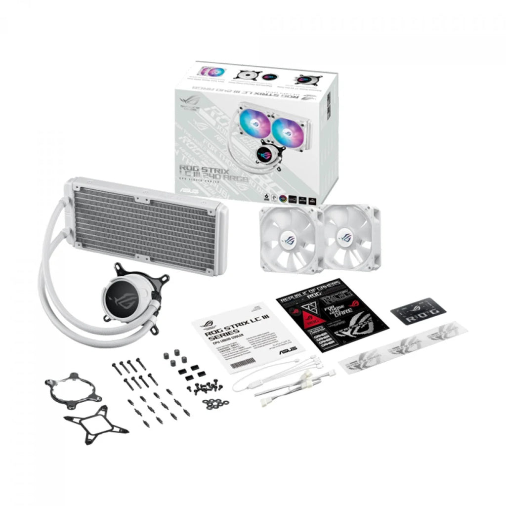 Water Cooler P/ Processador Asus Rog Strix Lc Iii 240mm Argb P/ Intel/Amd Branco - 90rc00s2-M0uay0